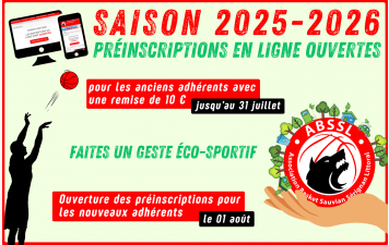 PRÉINSCRIPTIONS OUVERTES POUR LA SAISON 2025-2026