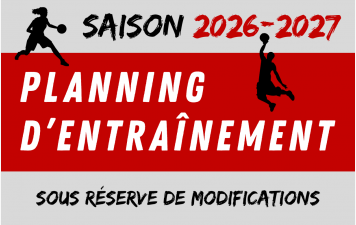 Planning d'entraînements 2026-2027