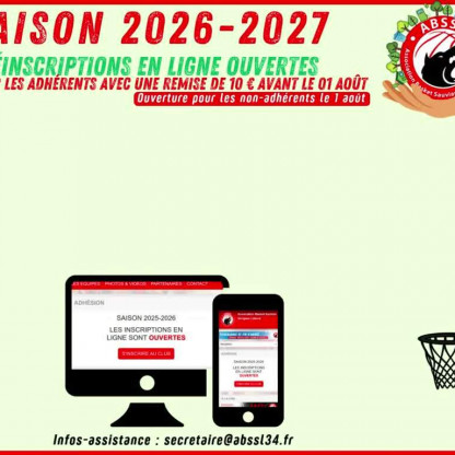 Préinscriptions ouvertes - Saison 2026-2027